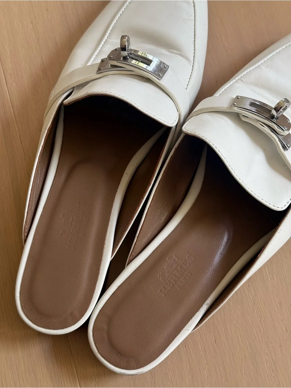 Hermes Kelly buckle mule 38 white - Picture 3 of 4